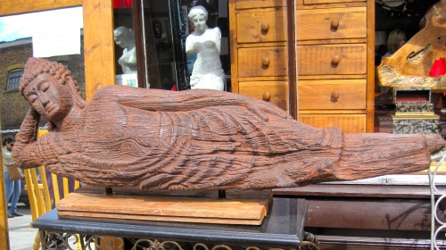 Wooden Reclining Buddha (Venus de Milo Behind), Antique Shop, Camden Town, Lodnon, 2010.