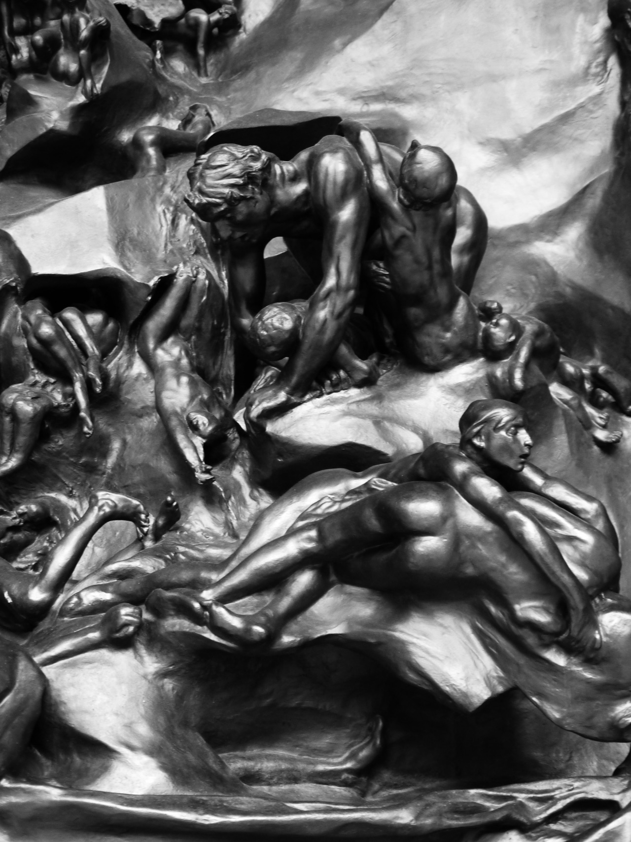 outerground:  Details from the Gates of Hell by Rodin..Bronze doors originally commissioned