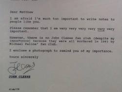hjeri:   A letter from John Cleese to a 14-year-old