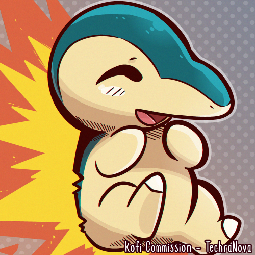  Got a Ko-Fi commission to draw a cyndaquil and Renamon icon. Thank you for commissioning me and I h