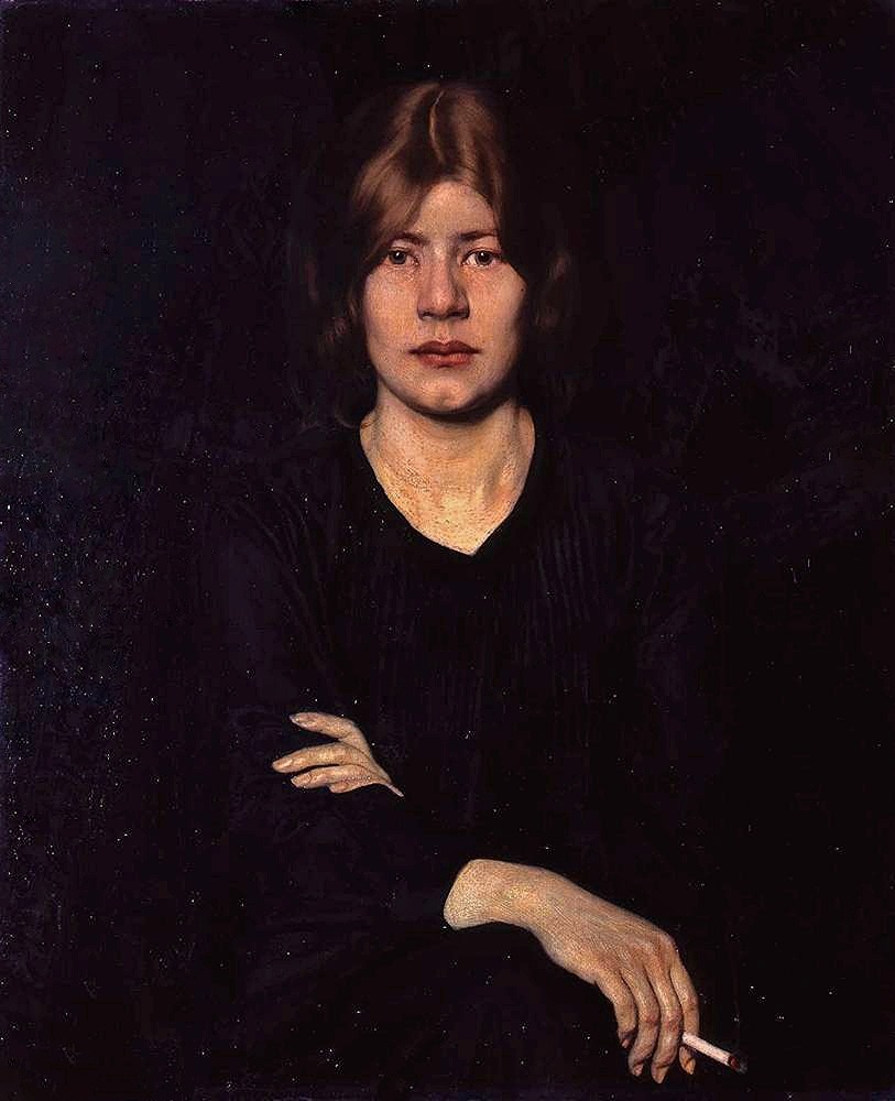 sulphuriclike:Oskar ZwintscherBildnis einer Dame mit Zigarette, 1904 Gemäldegalerie