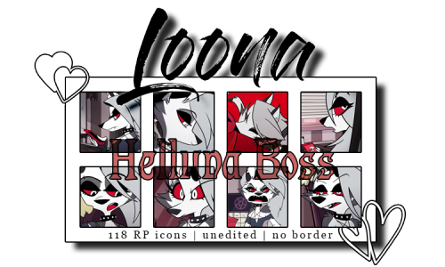 gladlyrphelper:⌠ 118 RP icons ⌡ - Loona of Helluva Boss - requested by AnonCharacter: I.M.P’s re