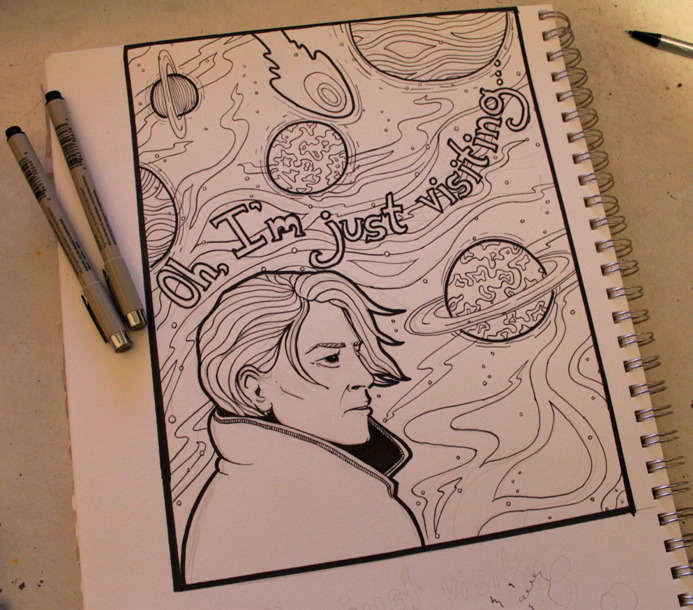 loveandasandwich:  My David Bowie coloring book page submission for an upcoming book!Not