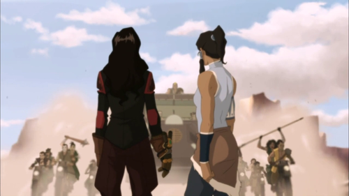 owldee:  swan2swan:  sherbeeee:  i always get really intense korrasami feelings late at night and i have no idea why but IT’S LIKE WHEN I IMAGINE ASAMI AND KORRA AS A BATTLE COUPLE KICKING ASS AND TAKING NAMES DRIVING AROUND TOWN IN CARS AND MOPEDS