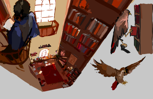 more concept art vibes (dr. felix is an animagus and goes in eagle/hawk form) also for RU Anima