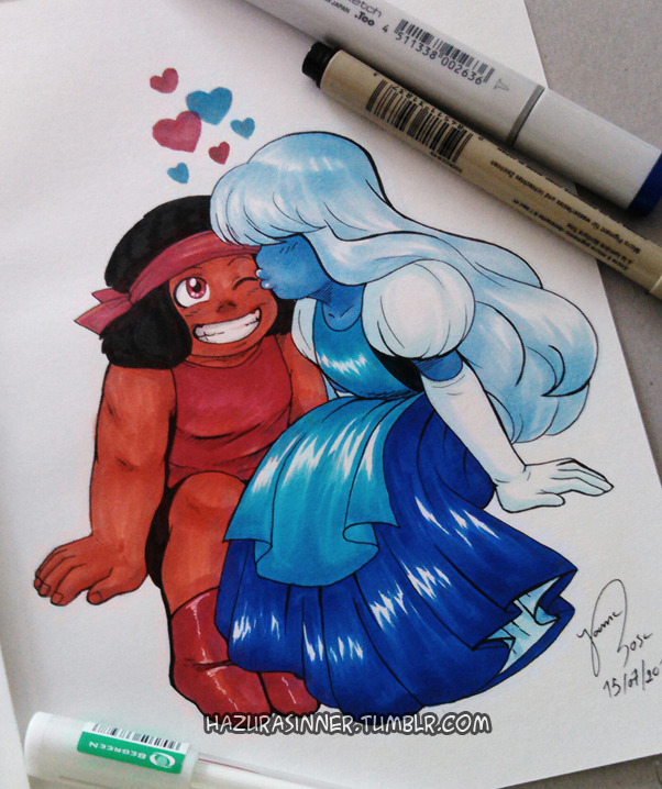 hazurasinner:  Hello everyone! I’m back from my vacation and I bring drawings this
