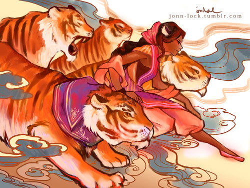 jonn-lock:  Tigress & Wolf. Pieces I might include for school. :) (For the Tigress, her front leg is bent, so you only see her other leg.) EDIT: I fixed the front leg of the wolf. >3> 