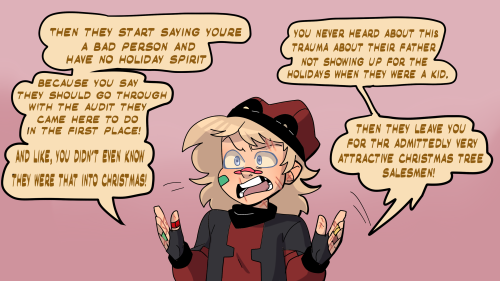 ask-thelittleheros:Wade: Happy Holidays! Watch your backs for attractive Christmas tree salesmen.
