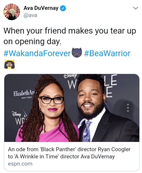 nuitskywalker: securelyinsecure: Congratulations to Ryan Coogler and Ava DuVernay! ♥️