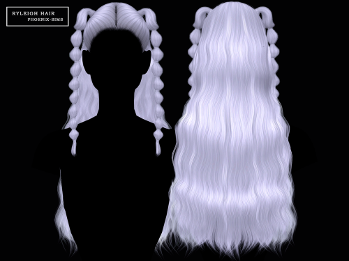 phoenix–sims:MORENO HAIR50 swatches; No mesh needed; HQ mod compatible; Smooth weighting;WALKE