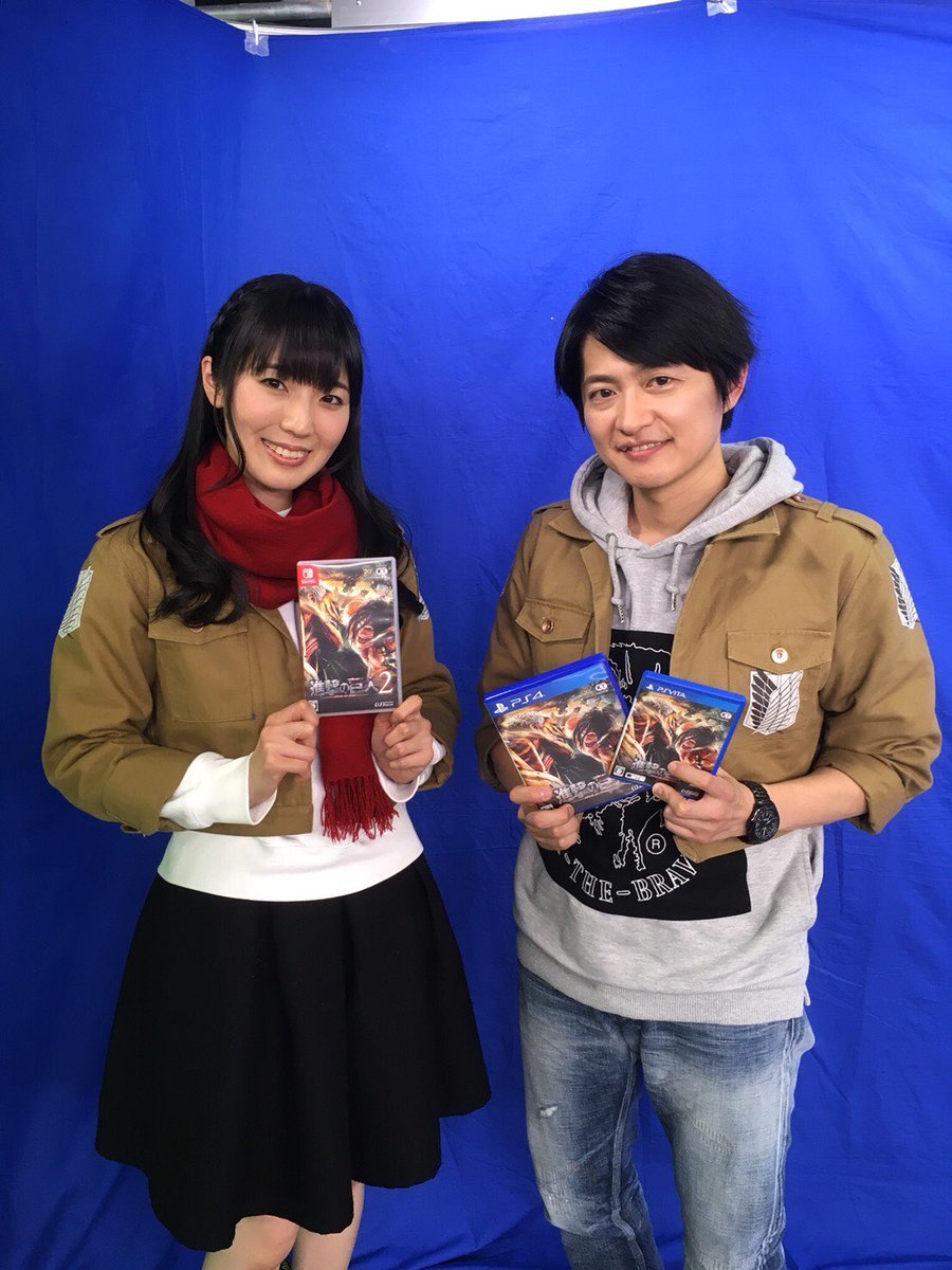 snknews: Ishikawa Yui (Mikasa) &amp; Shimono Hiro (Connie) Host KOEI TECMO Shingeki