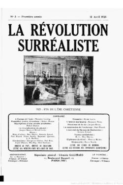 Covers of La Révolution Surréaliste No.