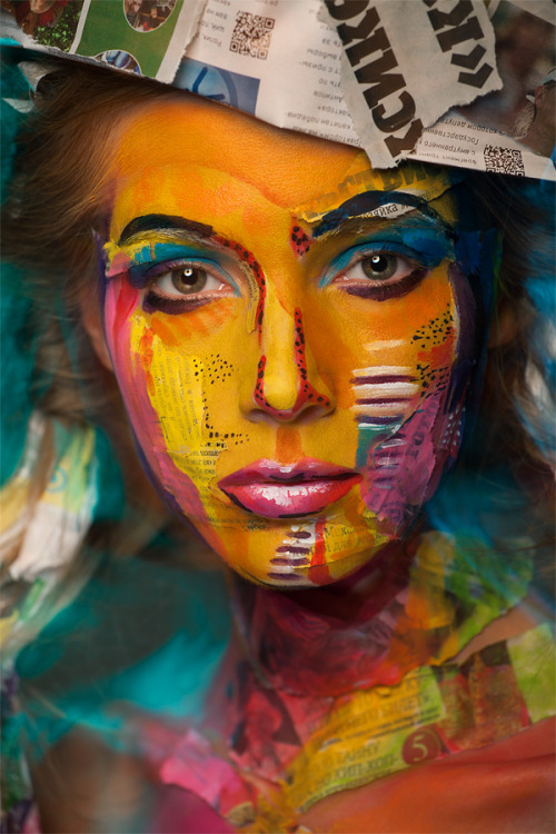 her-name-is-wena: wire-man: silent-tundra: jedavu: Amazing Face-Paintings Transform Models Into The 