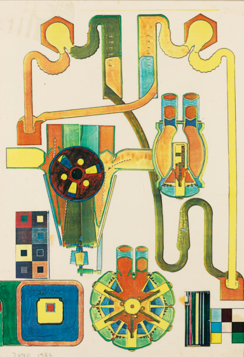 Sir Eduardo Paolozzi, R.A. 1924-2005DESIGN FOR LONDON UNDERGROUND MOSAICS, 1982Watercolour and gouac