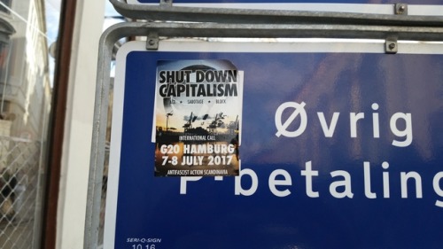 An ‘alt-right’ Pepe sticker in Copenhagen, covered by an Antifa sticker for the NO G20 protests in H