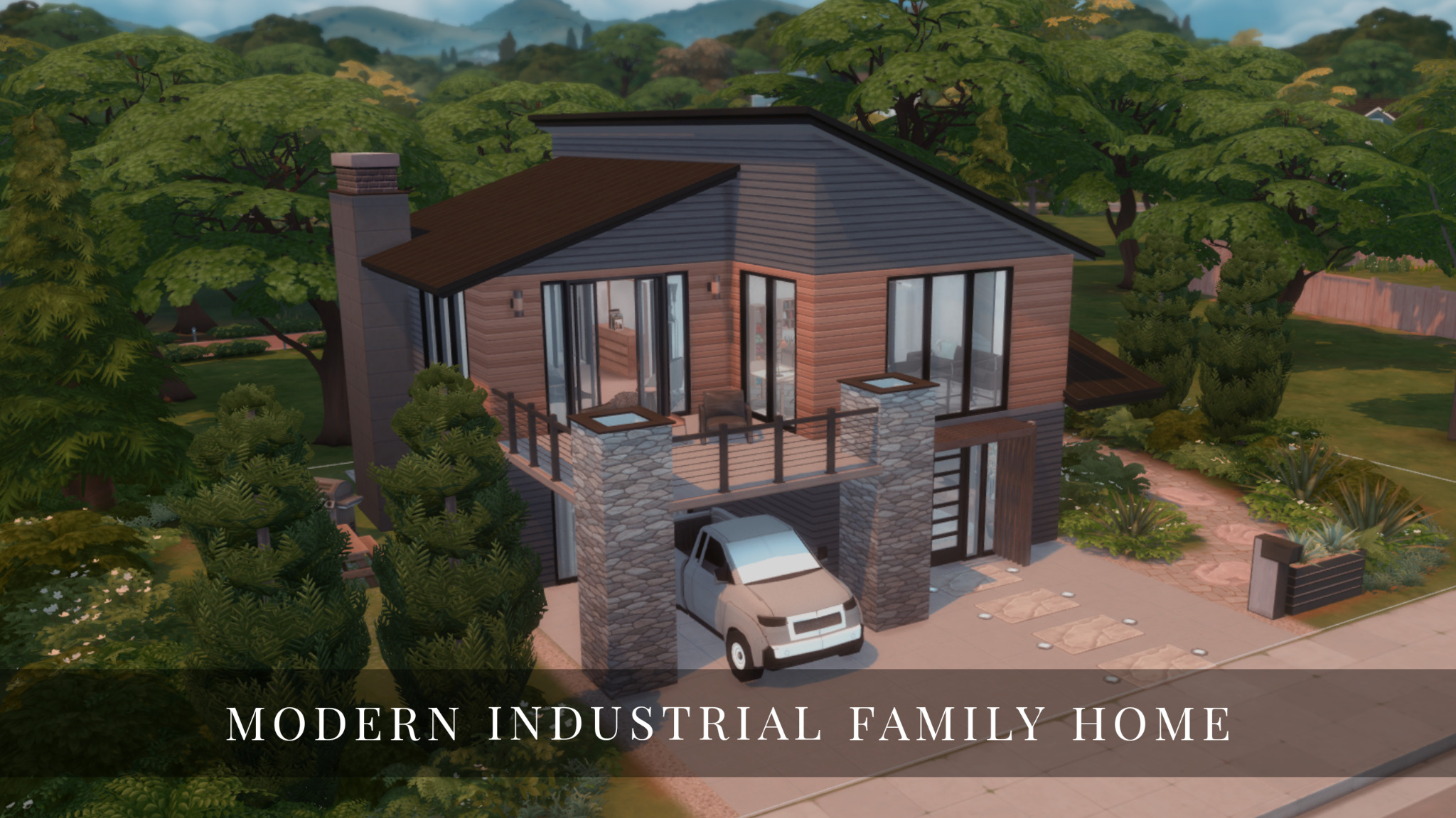 Install Modern Industrial Family Home (Growing Together +CC) The Sims