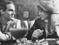 sixtiescircus:  Francois Truffaut and Julie