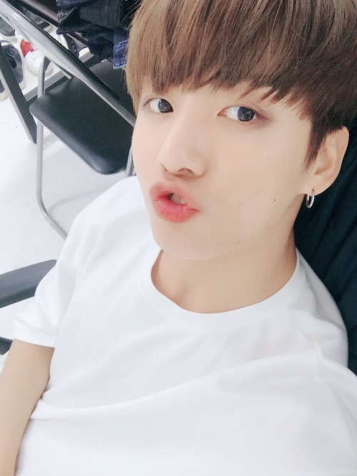Jungkook In White Shirts + Red Lips