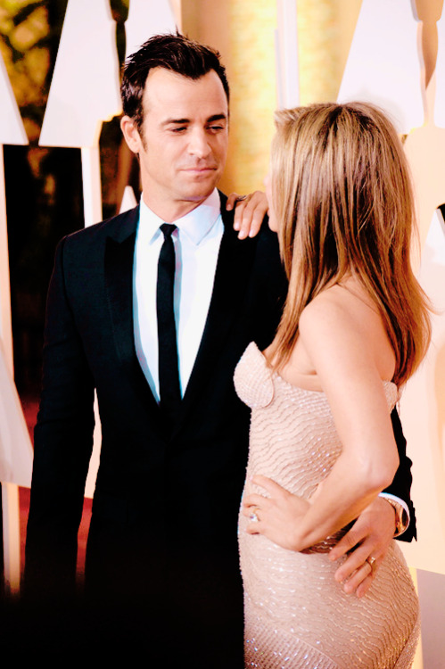 theroux-aniston: Jennifer Aniston and Justin Theroux attend the 87th Annual Academy Awards at Hollyw