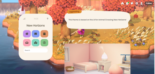 espoirthemes:New Horizons Themepreview + installation guide  An Animal Crossing theme.This is a pret