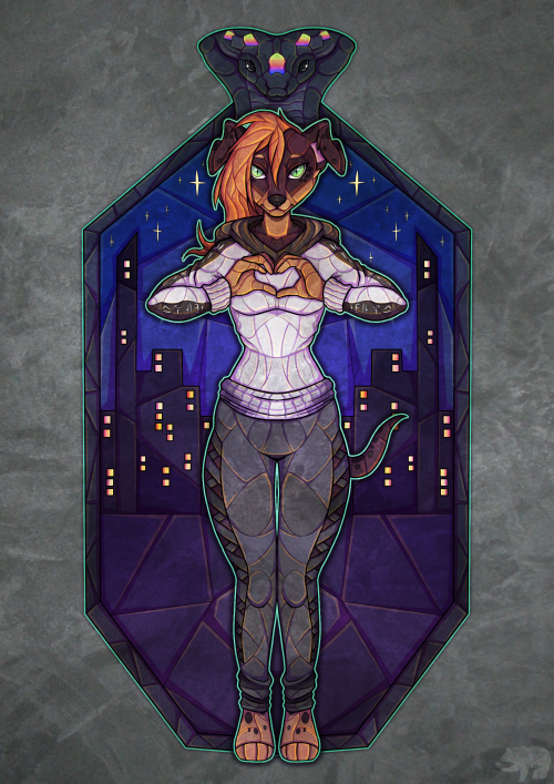 LI.        Stained Glass Commission for Insanity Fox.Character belongs to Insanity’s lovely partner.