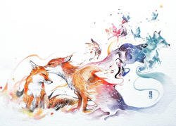 boredpanda:    Watercolor Has An Unpredictable