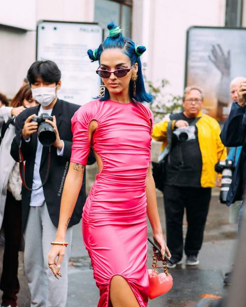 Sita Abellan at Mugler SS 2020 Paris Snapped by Benjamin KwanParis Fashion Week