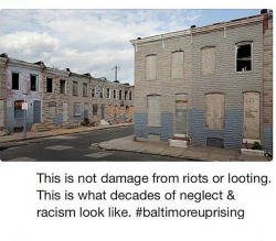 tricountyshit:  organically-indigo:organically-indigo:  cogitoergosum0419:art-and-anarchism:  source  ExactlyWhen i moved out in 2009, this is what every block ALREADY looked like For all of my 27 years living in Baltimore it has looked like this.   As