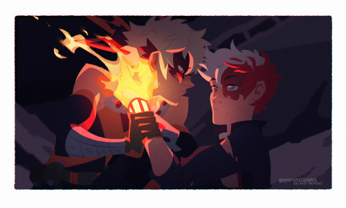 “Eyes on me”Piece I made for SillyMango’s todobaku fic “Something New”,, I really love this dang fic