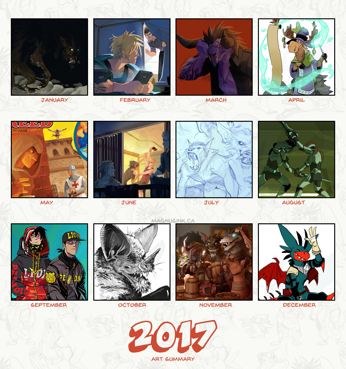 weremagnus:  My 2017 personal art summary! I had a lot of fun with my own art this