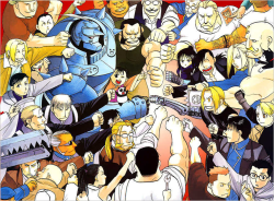 shaworu:   This picture was made for chapter 107 of the manga titled “The Final Battle” in which everyone is putting their fists into a circle before battle. Arakawa  made sure to even put hints of people who were not in the final battle which you