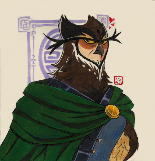 wanted to do a traditional piece of my owl mans Jiang ✨