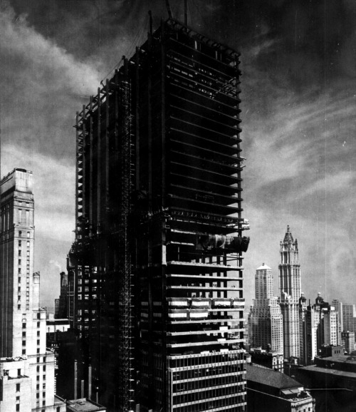 The Chase Manhattan Bank Building during construction, New York City