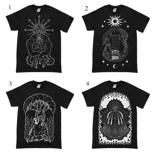 artofmaquenda:  artofmaquenda:I want to order a very limited amount of shirts of TWO designs, I can’t choose so please help me out by saying which 2 you like the most. &lt;3   Also does anyone know the shirt ratio of ordering the amount of sizes? I