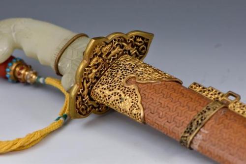 Chinese Imperial ceremonial saber with jade hilt, Qing Dynasty.from Eden Fine Art Galleries