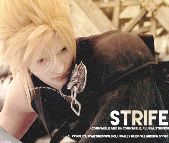 caerberus:  GET TO KNOW ME MEME;Favorite Male Characters [4/30]↳ Cloud Strife (Final