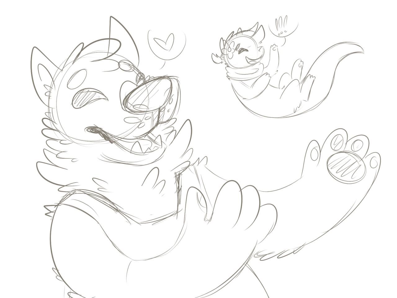 pepperree:  ottercola:  doodles with pepperree &lt;33  (ง •̀//ゝ//•́)ง