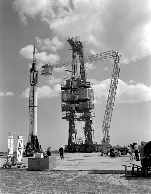 Mercury-Redstone 3 (MR-3) Prelaunch Activities on the Mercury 5 launch pad.