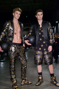 boyzoo:  Benjamin Benedek &amp; Ivo Buchta backstage at Philipp Plein S/S 2017 (x) 