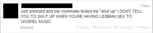 XXX I found my roommate's twitter... photo