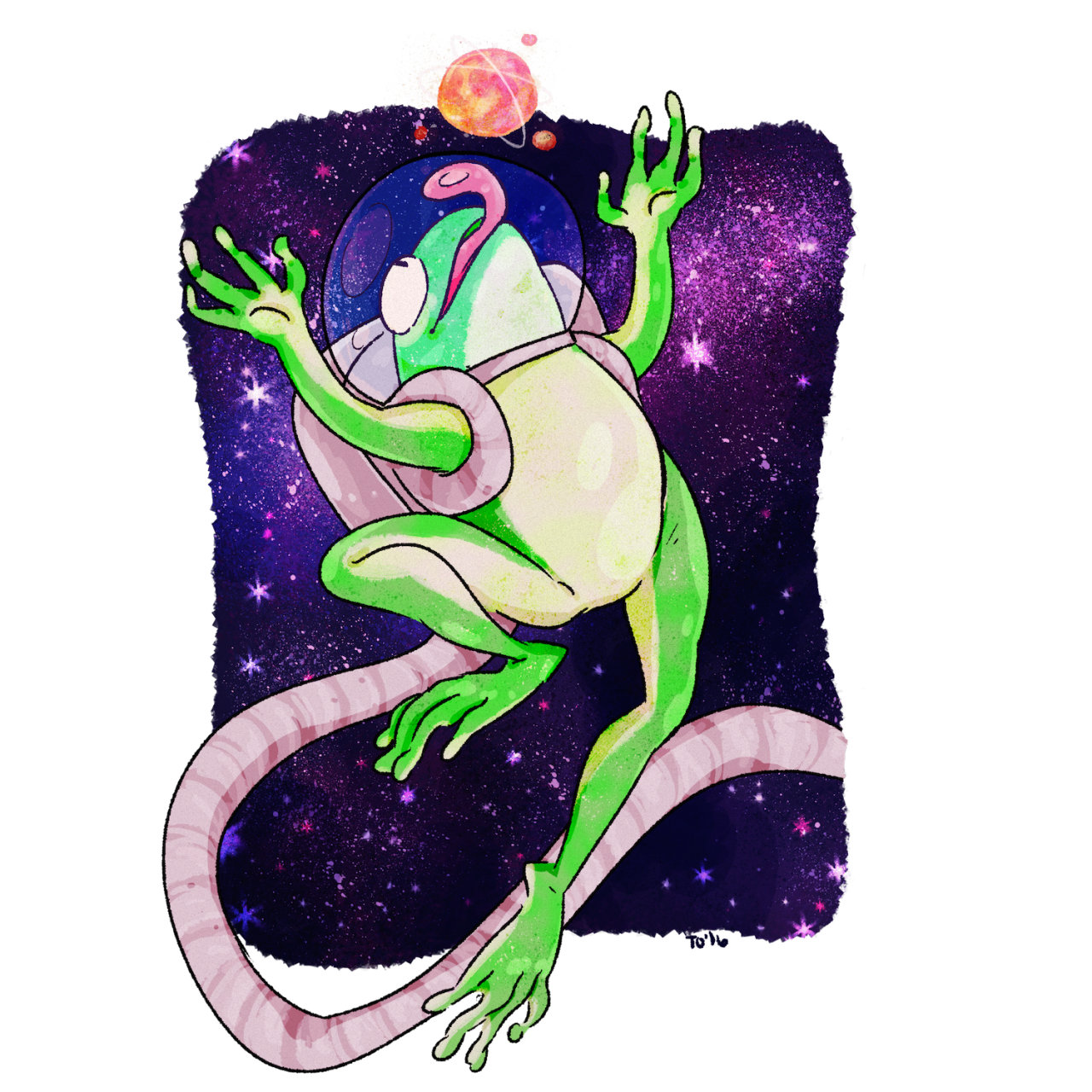 tess-o-art:  Commission for @souffle-etc of a space frog! 