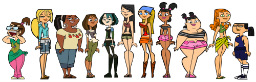 catisacat:  I’m really surprised at how much people trash on the Total Drama style and designs because it seriously has one of the most impressive ranges of female characters I’ve ever seen in any cartoon in my life. Not a single one of these girls