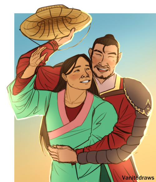 dramatic-audio: vanitedraws: Chinese Magnus and Vietnamese Julia for the soul [ID: art of Magnus and