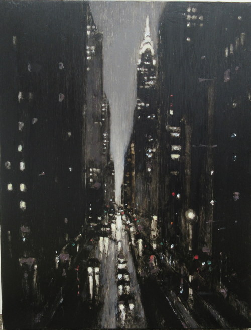 Geoffrey Johnson (American, b. 1965, Greensboro, NC, USA) - 42nd Street Evening, Paintings: Oil