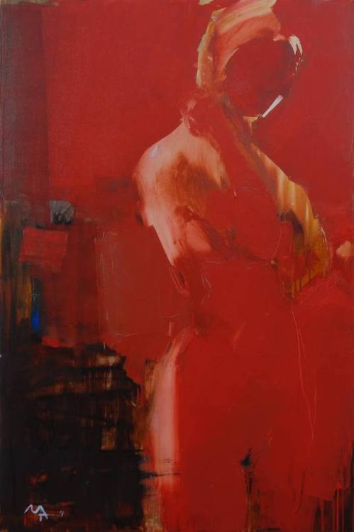 Alina Maksimenko aka Аліна Максименко (Ukrainian, b. 1974, Kiev, Ukraine) - Red Figure, 2011  Painti