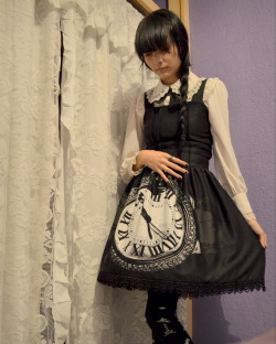 vengeanceofaporcelaindoll:  I was sick for two weeks, and I get really depressed if I don’t wear lolita often so I wore this to celebrate my sister’s birthday. (I still can’t go out so all the photos were taken inside r.r)