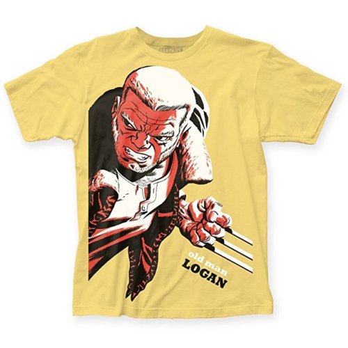 superheromerch:  Old Man Logan Yellow T-Shirt  Amazon - ว.97  ————————————————————————   Check out the Old Man Logan Volumes:  Wolverine: Old Man Logan Alternate Future (2003 Series)Written by Mark Millar.