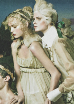 somethingvain:  dolce and gabbana f/w 2006, gemma ward and julia stegner by steven meisel 