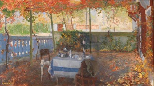 Autumn Afternoon   -    Luis de Bertodano, 1908. Spanish,1887-1920Oil on canvas,54 x 96 cm