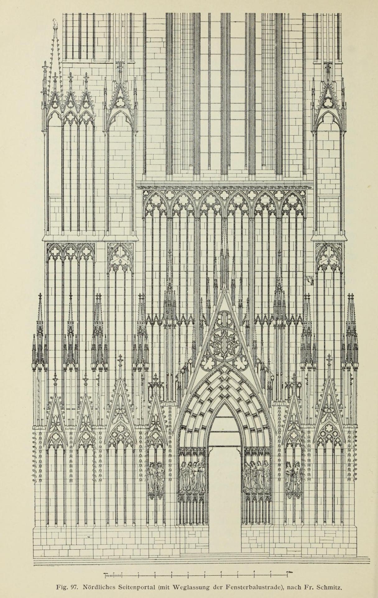 Partial elevation of the northern side portal of the cathedral, Strasbourg